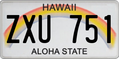 HI license plate ZXU751