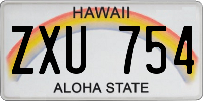 HI license plate ZXU754