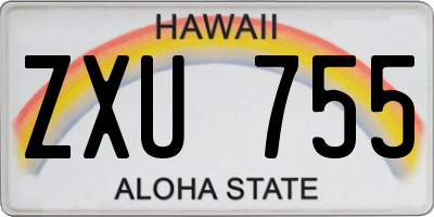 HI license plate ZXU755