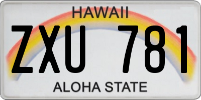 HI license plate ZXU781