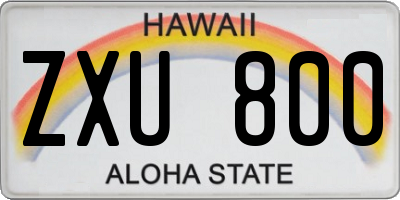 HI license plate ZXU800