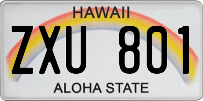 HI license plate ZXU801