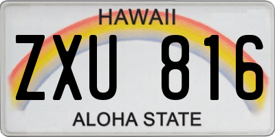 HI license plate ZXU816