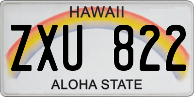 HI license plate ZXU822