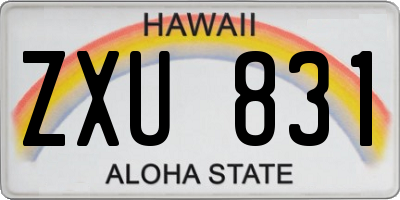 HI license plate ZXU831