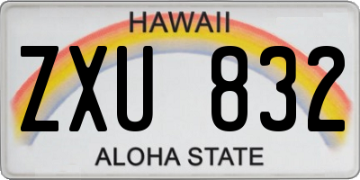 HI license plate ZXU832