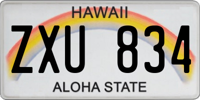 HI license plate ZXU834