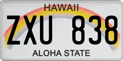 HI license plate ZXU838