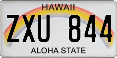 HI license plate ZXU844