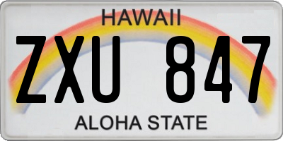 HI license plate ZXU847