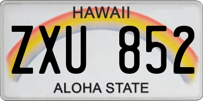 HI license plate ZXU852