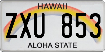 HI license plate ZXU853