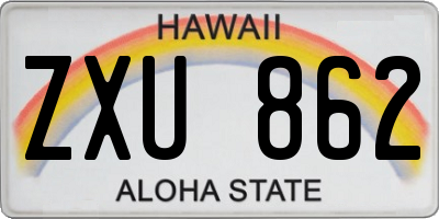 HI license plate ZXU862