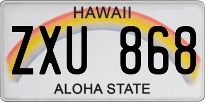 HI license plate ZXU868