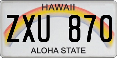 HI license plate ZXU870