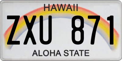 HI license plate ZXU871