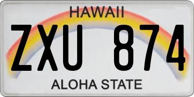 HI license plate ZXU874