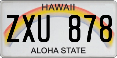 HI license plate ZXU878