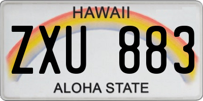 HI license plate ZXU883