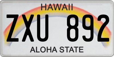 HI license plate ZXU892