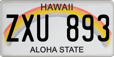 HI license plate ZXU893