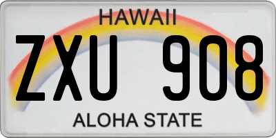 HI license plate ZXU908