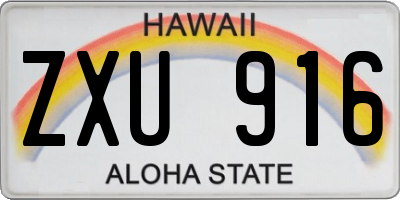HI license plate ZXU916