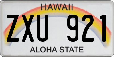 HI license plate ZXU921