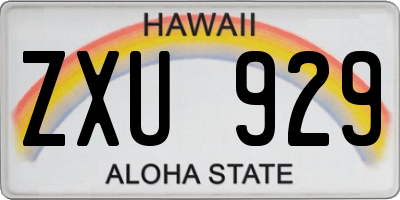 HI license plate ZXU929