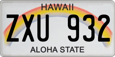 HI license plate ZXU932
