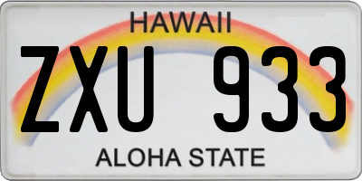 HI license plate ZXU933