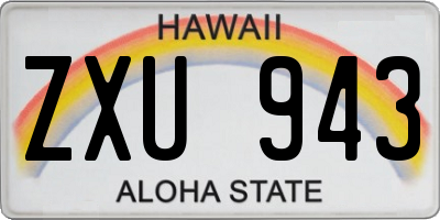 HI license plate ZXU943