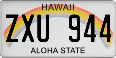 HI license plate ZXU944