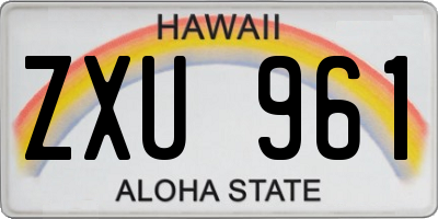 HI license plate ZXU961