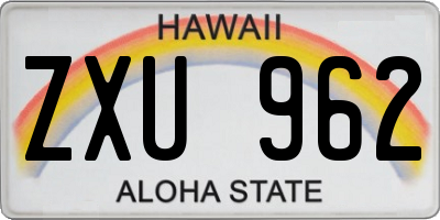 HI license plate ZXU962