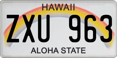 HI license plate ZXU963