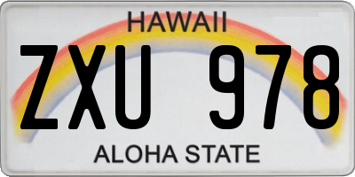 HI license plate ZXU978