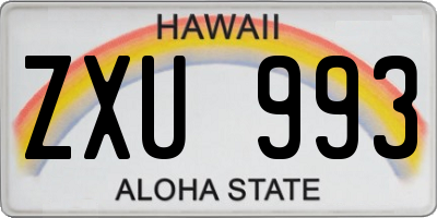 HI license plate ZXU993