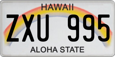 HI license plate ZXU995