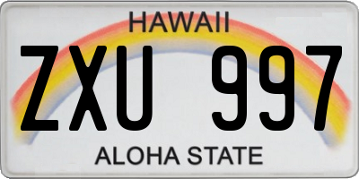 HI license plate ZXU997