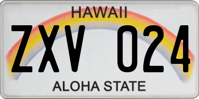 HI license plate ZXV024