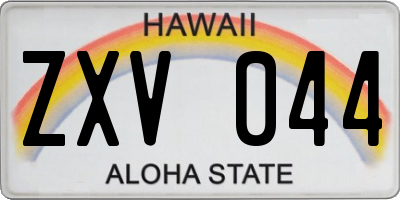 HI license plate ZXV044