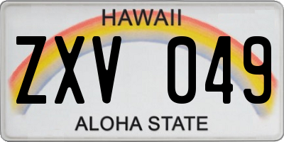 HI license plate ZXV049