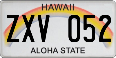 HI license plate ZXV052