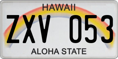 HI license plate ZXV053