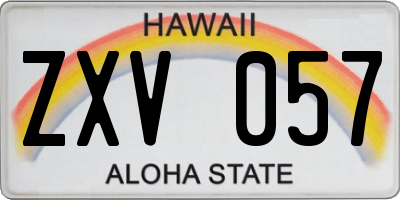 HI license plate ZXV057
