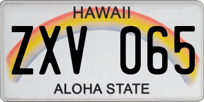 HI license plate ZXV065