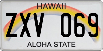 HI license plate ZXV069