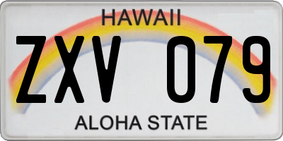 HI license plate ZXV079