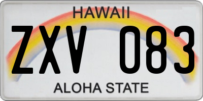 HI license plate ZXV083